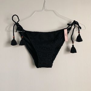 Victoria’s Secret Black Crochet Bikini Bottom NWT